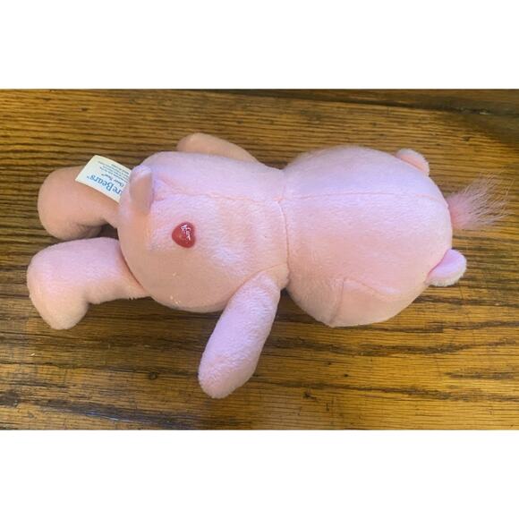 Vintage 2002 Care Bears Cheer Bear Pink 8" Plush Stuffed Animal Hearts Rainbow - Picture 3 of 5